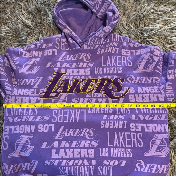Los Angeles‎ Lakers Hoodie Womens MED Purple Sweatshirt Long Sleeve NBA Logo - Picture 8 of 11